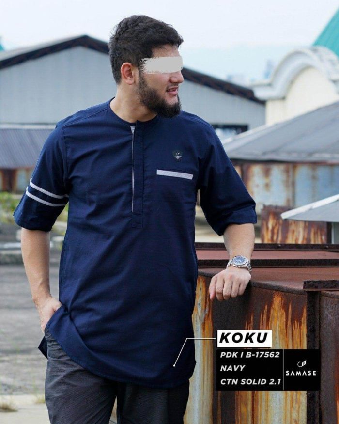 Koku Pendek b17562 Navy Cotton Solid 2.1