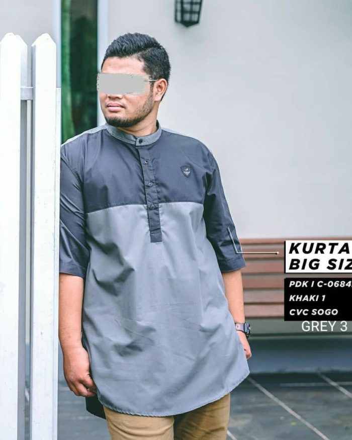 Kurta Pendek Big Size c06842 Grey 3 CVC Sogo