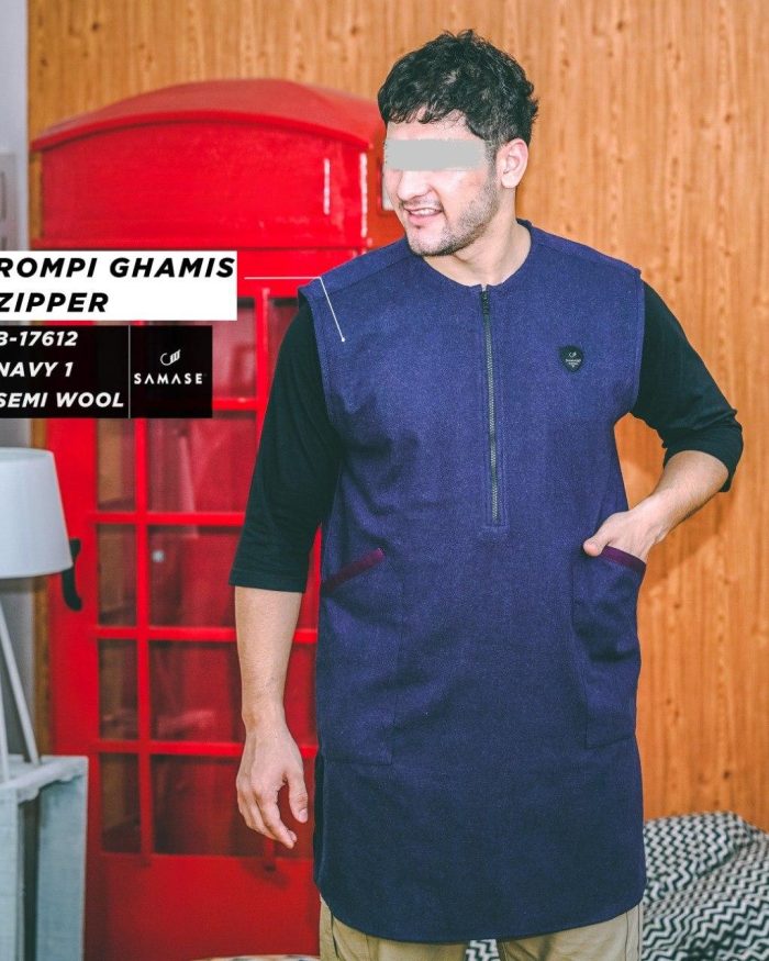 Rompi Ghamis Zipp b17612 Navy 1 Semi Wool
