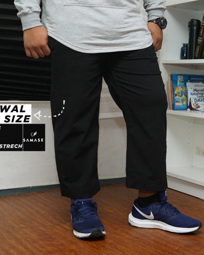 Sirwal Big Size d0403 Black Twill Stretch
