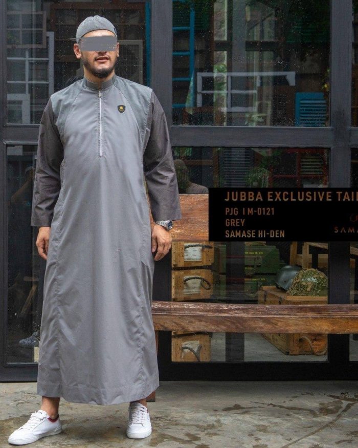 Jubba Tailor Exclusive Panjang m0121 Grey Samase Hi-Den