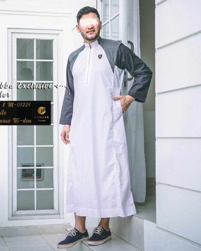 Jubba Tailor Exclusive Panjang m0122 White Samase hi-den