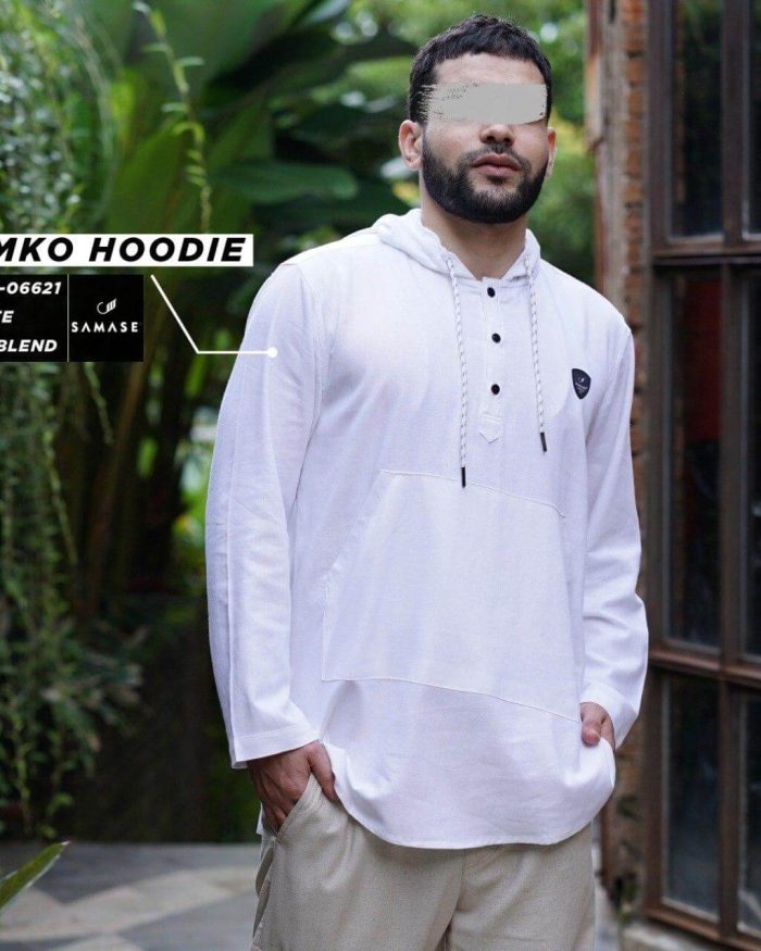 Kemko Hoodie Panjang c06621 White Linen Blend