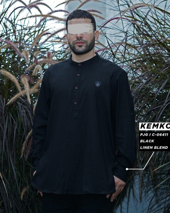 Kemko Panjang c06411 Black Linen Blend