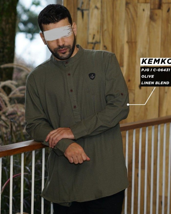 Kemko Panjang c06431 Olive Linen Blend