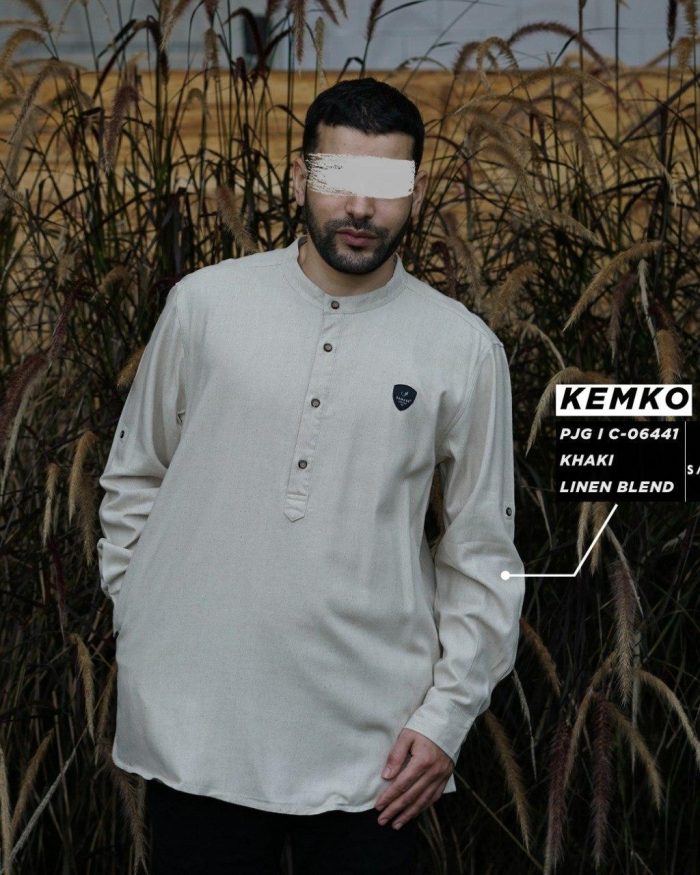 Kemko Panjang c06441 Khaki Linen Blend