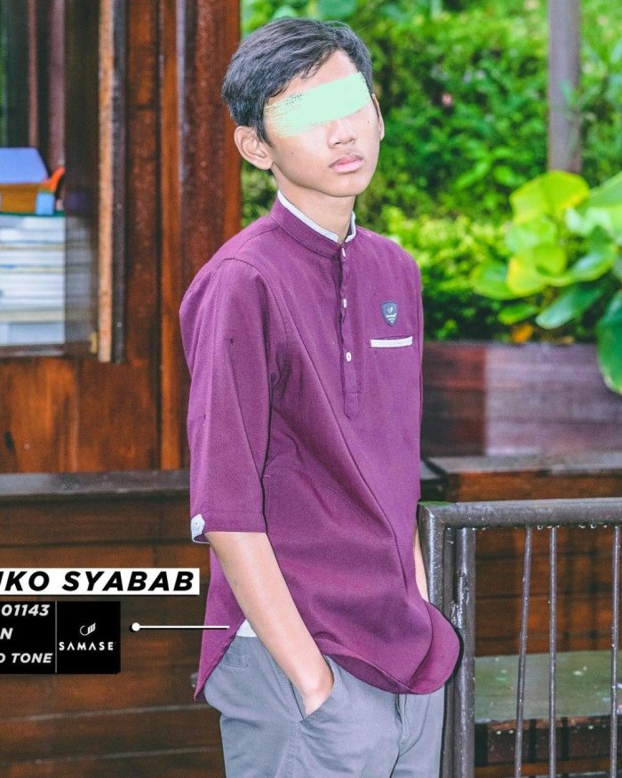 Kemko Syabab (Remaja) a01143 Maroon Cotton Two Tone