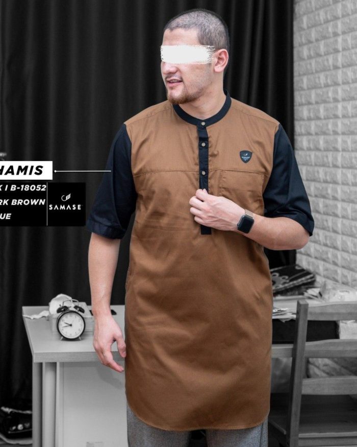 Ghamis Pendek b18052 Dark Brown Pique