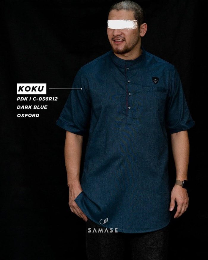 Koku Pendek c036r12 Dark Blue Oxford