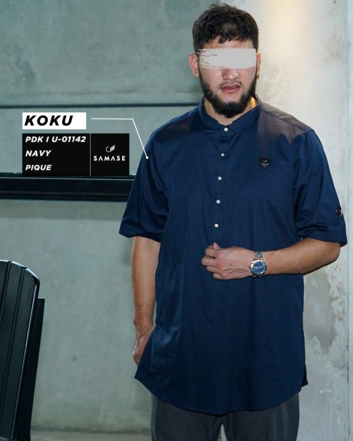 Koku Pendek u01142 Navy Pique