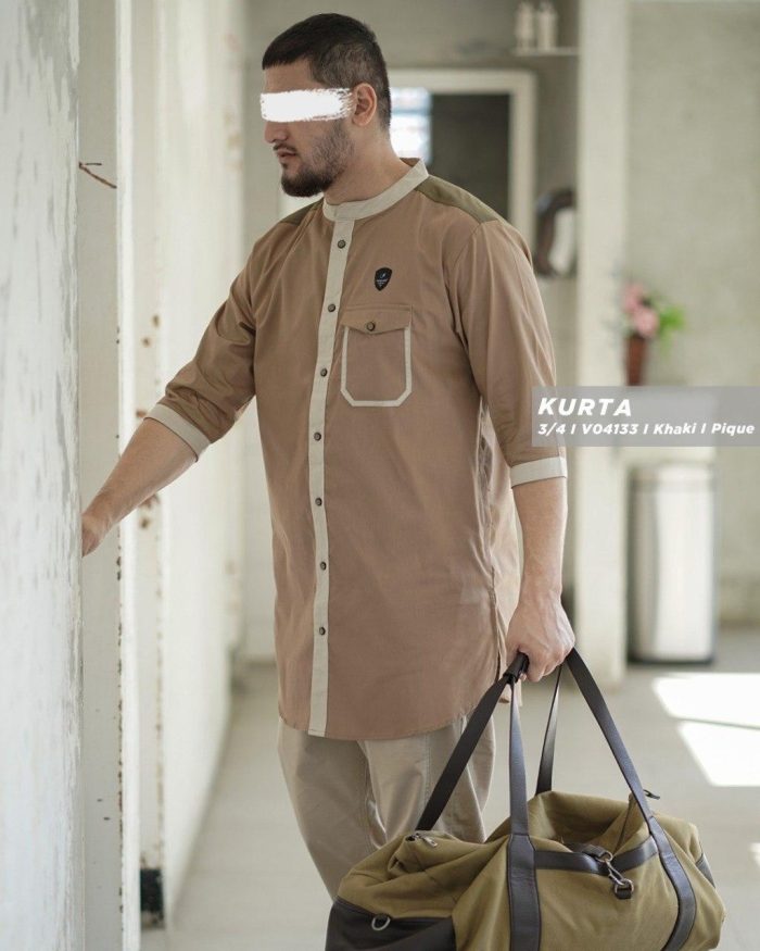 Kurta 3/4 v04133 Khaki Pique