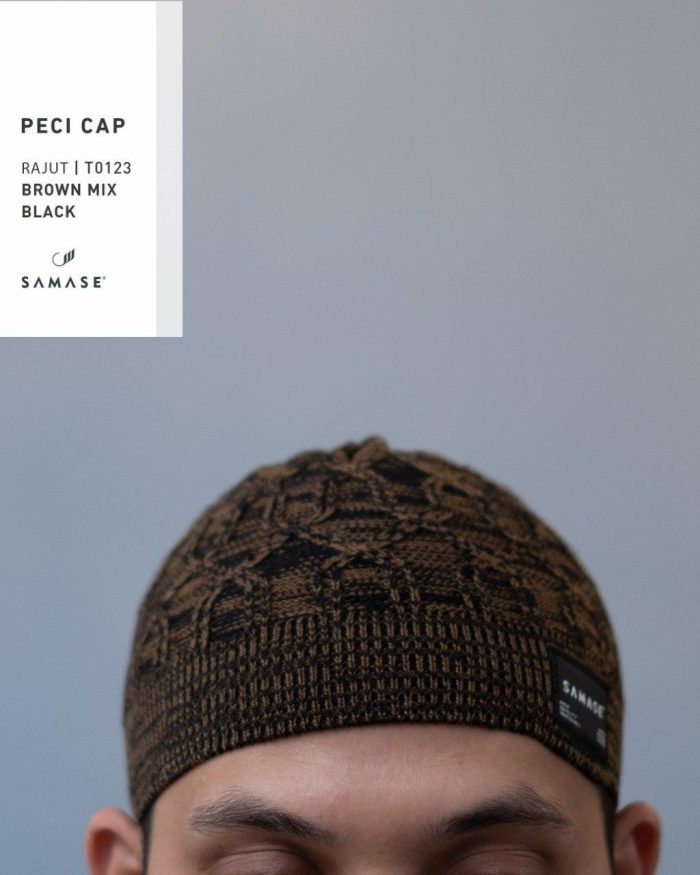New Cap Rajut t0123 Brown Khaki