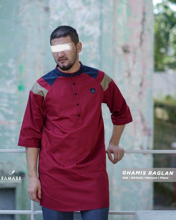 Ghamis 3/4 r01943 Maroon Pique