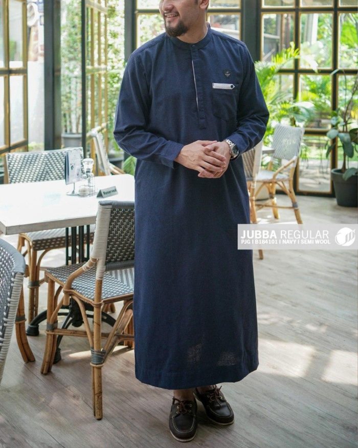 Jubba Reguler Panjang b184101 Navy Semi Wool