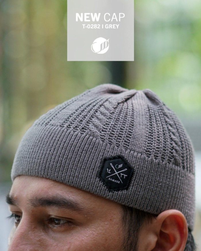 New Cap Rajut t0282 Grey