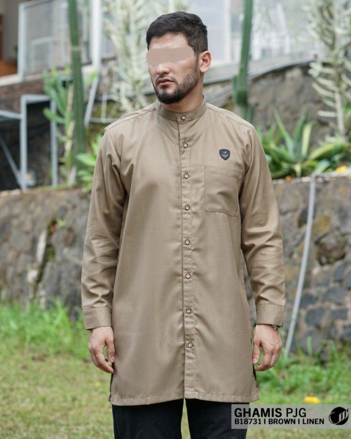 Ghamis Panjang b18731 Brown Linen