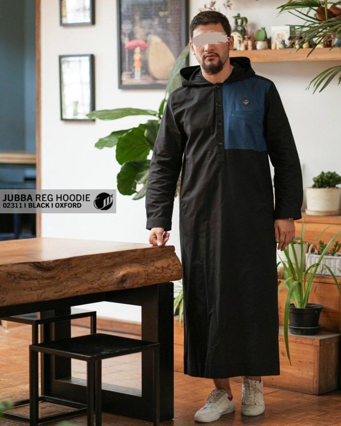 Jubba Reguler Hoodie Panjang r02311 Black Oxford