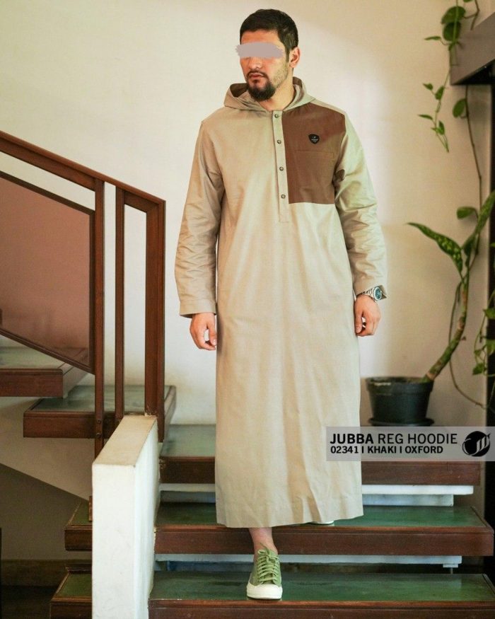 Jubba Reguler Hoodie Panjang r02341 Khaki Oxford