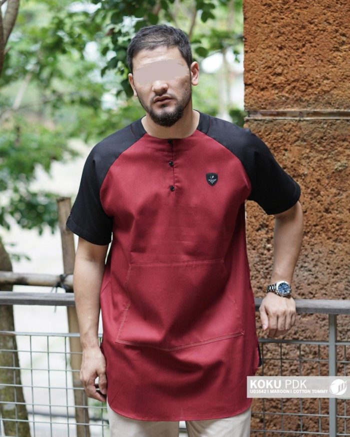 Koku Pendek u01642 Maroon Cotton Tommy