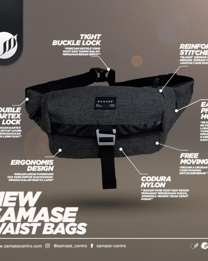 Waist Bag o009 dark grey taslan