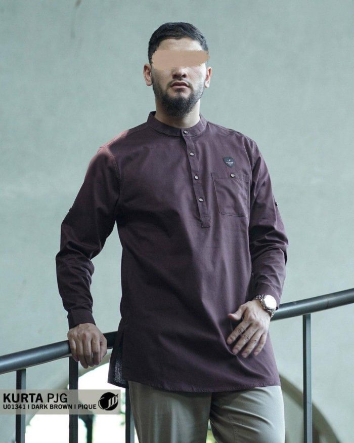 Kurta Panjang u01341 Dark Brown Pique