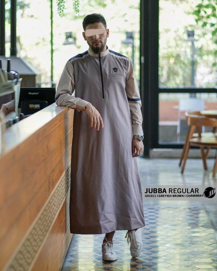 Jubba Reguler Zipper u01011 Greyish Brown Chambray