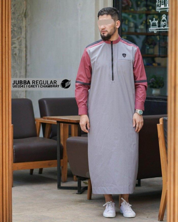 Jubba Reguler Zipper U01041 Grey Chambray