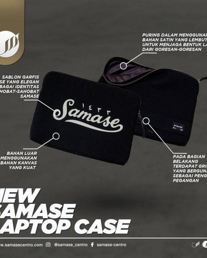 Samase Laptop Case O002P Black Canvas Satin