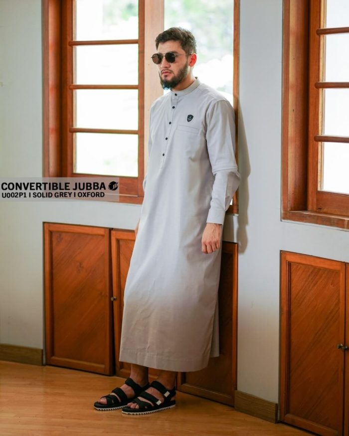 Jubah Compretible Samase U002P1 Solid Grey Oxford