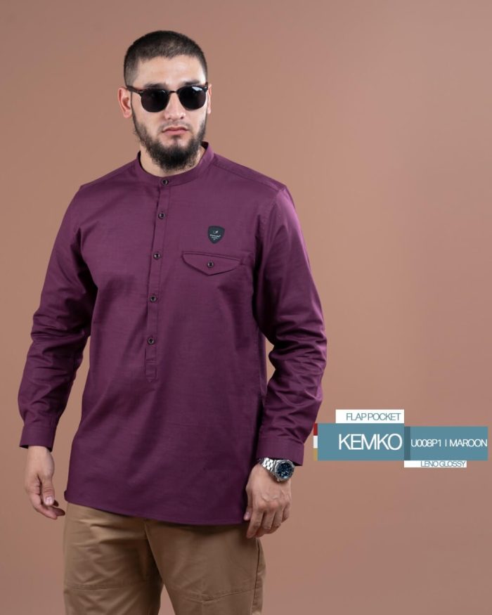 Kemko Flap Pocket U008P Maroon Cotton Tomy