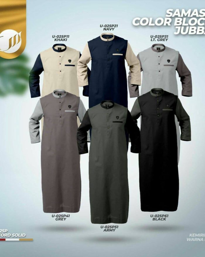 Color Block Jubba Long Sleeve Solid Oxford