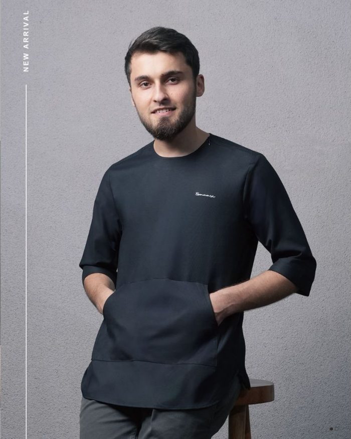SAMASE KEMEJA KOKO KEMKO 3/4 JAZAN U165P OXFORD  POCKET KANGGORO