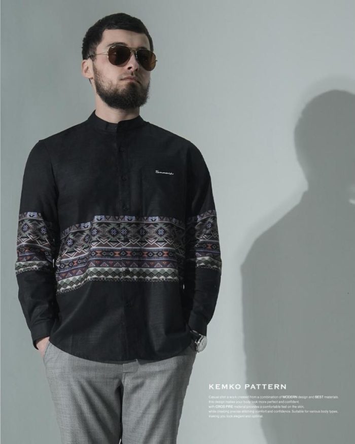 SAMASE KEMEJA KOKO KEMKO HERITAGE PATTERN S029 CROSE PIRE