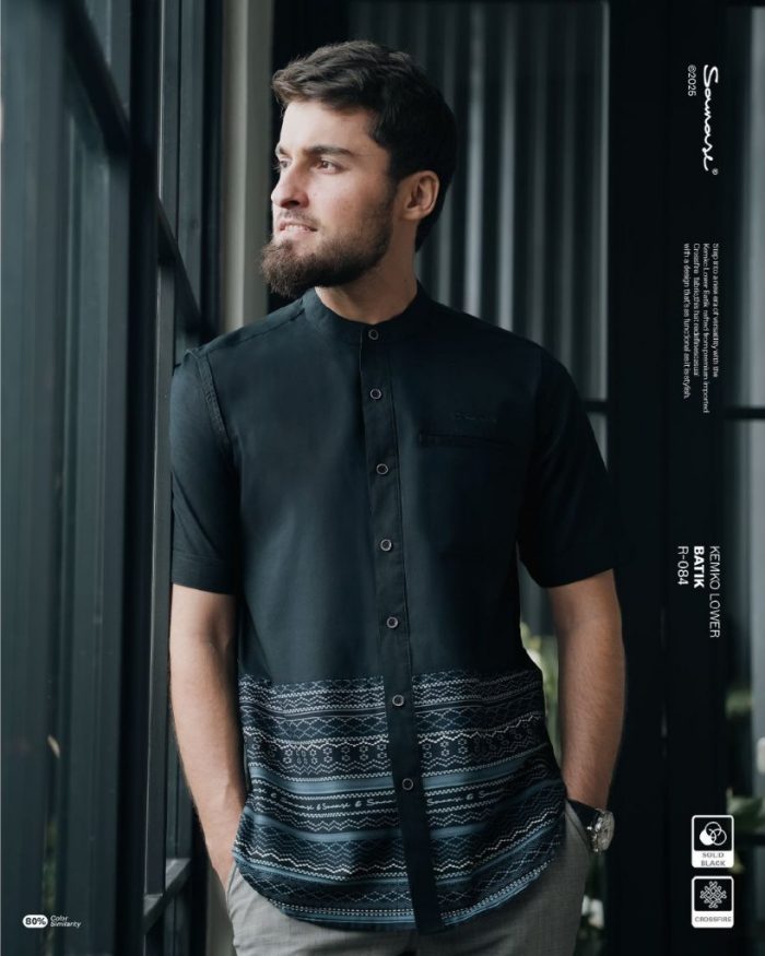 SAMASE KEMEJA KOKO KEMKO PENDEK ETHNIC HERITAGE R084 CROSS PIRE