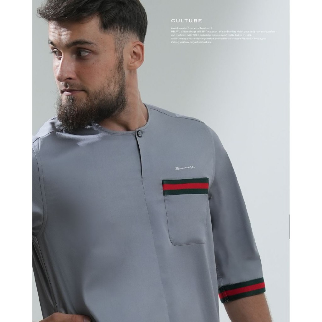 SAMASE KURTA MELAYU R105P I TWILL - Gambar 9