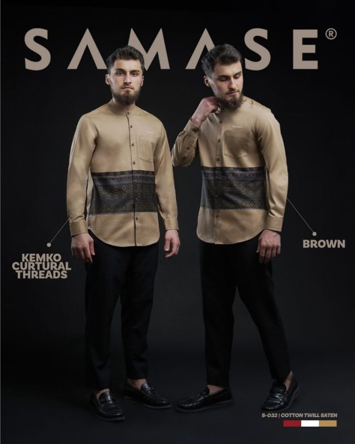 SAMASE KEMEJA KOKO BATIK HERITAGE PJG S032 I COTTON TWIL SATEN SLIM FIT