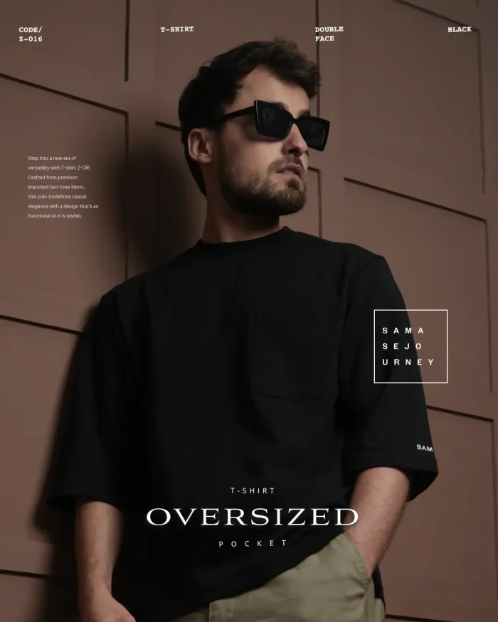 SAMASE T-Shirt Pocket Oversize  - Z016 Double Face