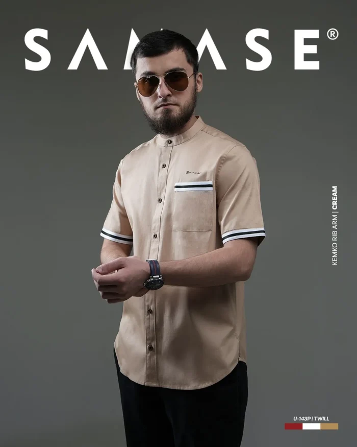 SAMASE Kemko Rib Arm Lengan Pendek - U143P Cotton Twill