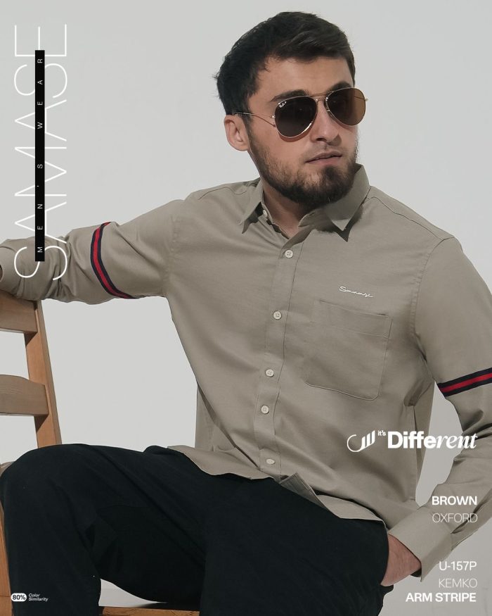 SAMASE Kemko Arm Stripe Lengan Panjang - U157P Cotton Oxford