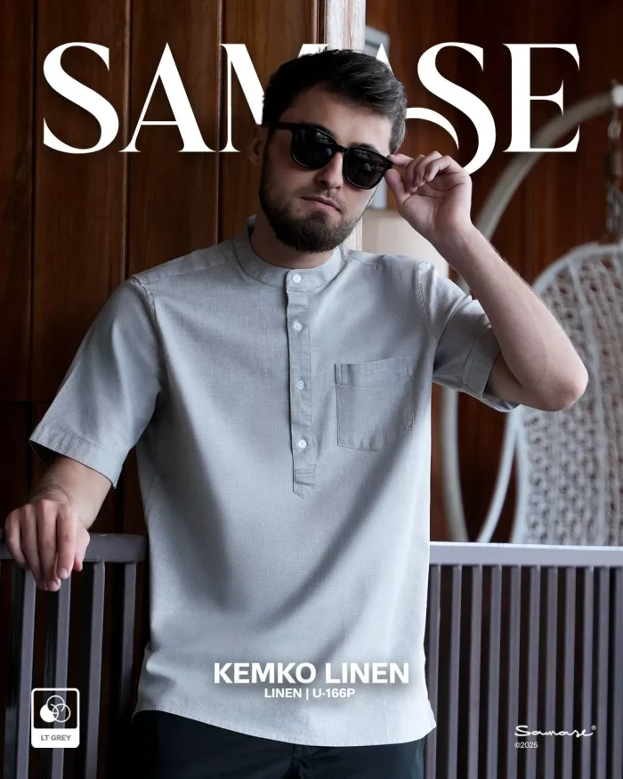 SAMASE Kemko Linen Lengan Pendek - U166P Cotton Linen