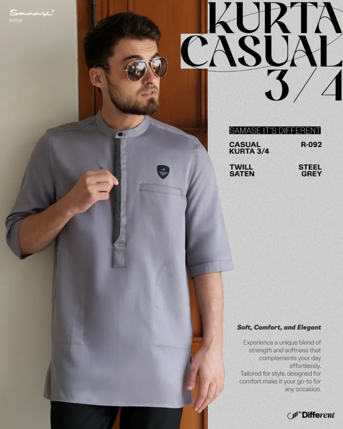 SAMASE Kurta Casual Lengan 3/4 - R092 Twill Saten