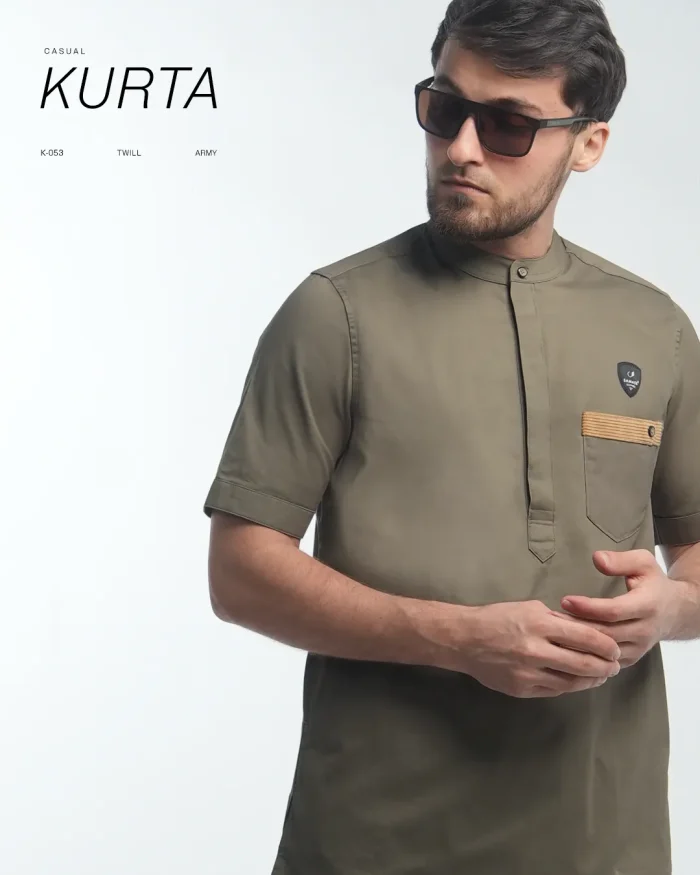 SAMASE Kurta Lengan Pendek - K053 Cotton Twill